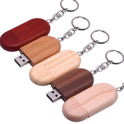 2 GB ellipse wood usb drive