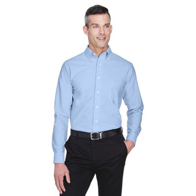 UltraClub Men's Tall Classic Wrinkle-Resistant Long-Sleeve Oxford