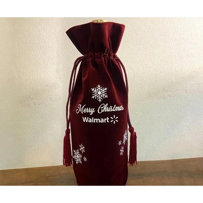 Custom Printed Velvet Wine Bag