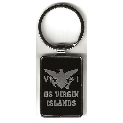 Rectangle Black Mirrored Key Tag