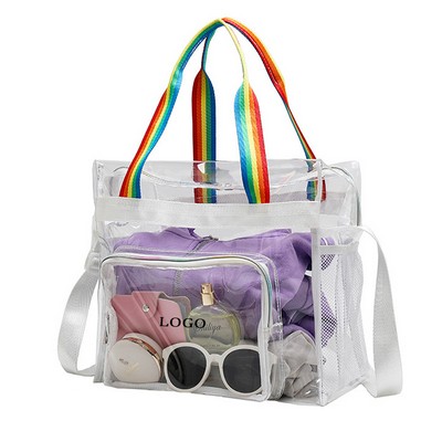 Clear Zip Top Box Tote