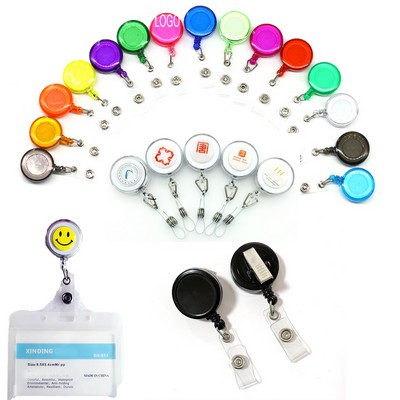 Transparent Retractable Round Badge Reel