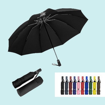 Automatic Three-Fold Umbrella with Ergonomic Handle