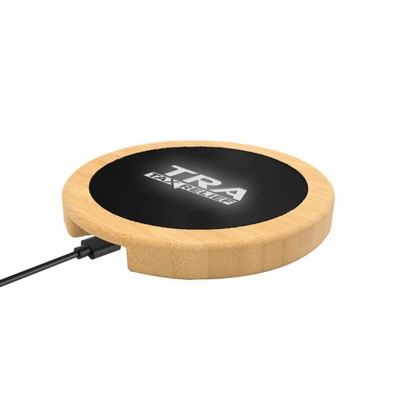 LED Light Bamboo Wireless Charger