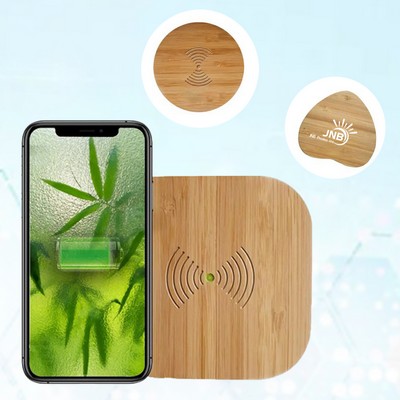 Wireless Charger with 10W Bamboo Wood Finish