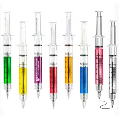 Fluid Filled Syringe Pen with Black Ink