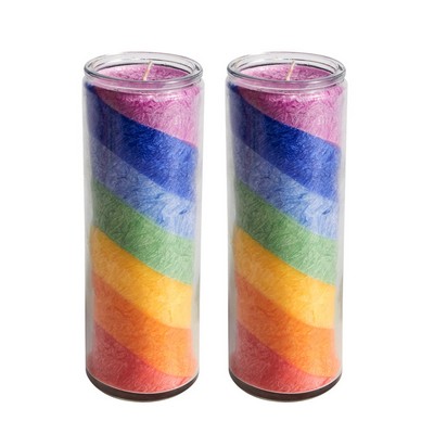 Rainbow Seven-Color Transparent Glass Candle