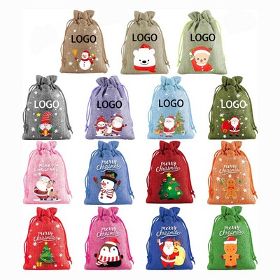 Christmas Candy Drawstring Bags