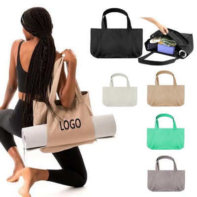 Canvas Tote Bag with Yoga Mat Carrier