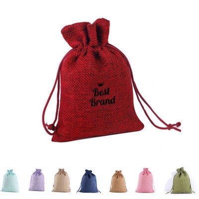 Drawstring Burlap Bags Pouch