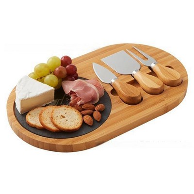 Oval Slate Cheese Board Set