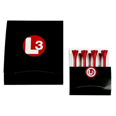 Golf Tee Matchbook w/Four 2 3/4" Tees & 1 Ball Marker w/Full Bleed