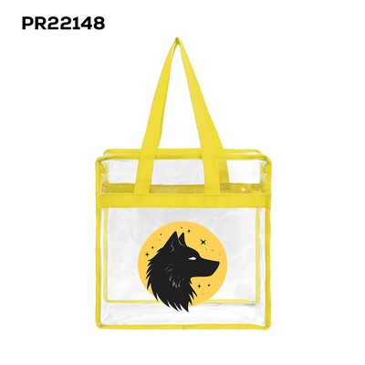 Stadium Approved Clear Zipper Tote Bag