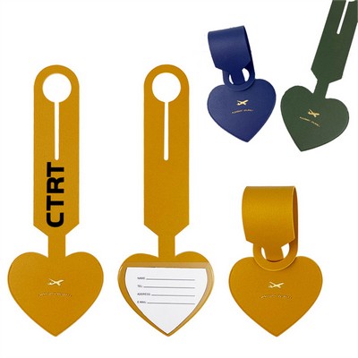 Heart-shaped Interpenetrating Design PU Leather Baggage Tags