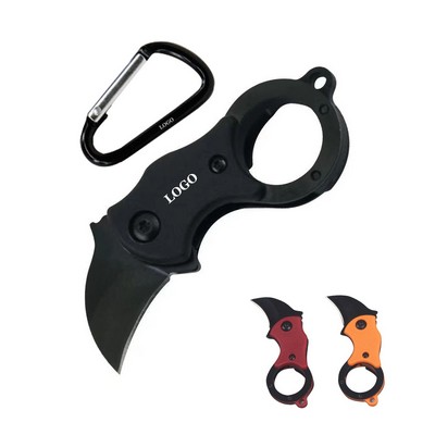 Compact Mini Folding Knife with Carabiner