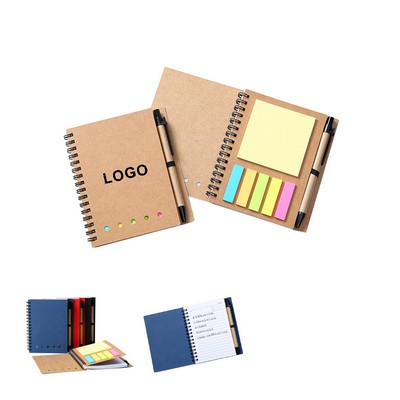 Notebook with Sticky Notes & Flags & Pen