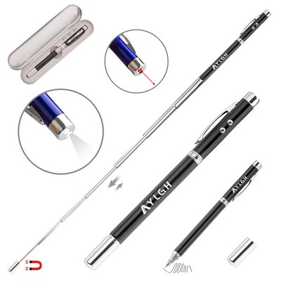 Telescopic Laser Flashlight Metal Pen With Case