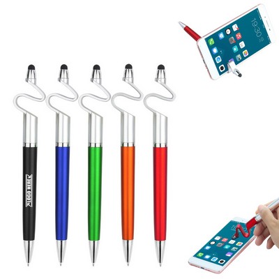 S Shaped Stylus Pen with Phone Stand and Ballpoint Functionality