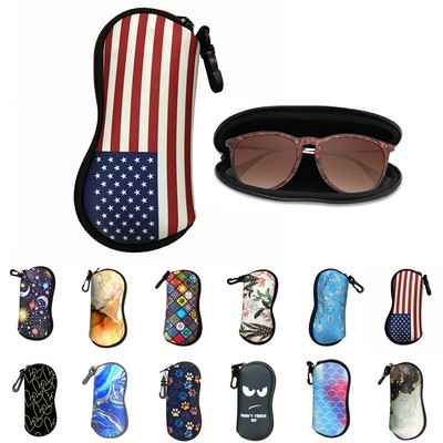 Neoprene Zipper Eyeglass Case with Clip