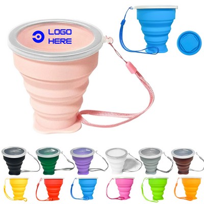 Silicone Foldable Cup With Lanyard