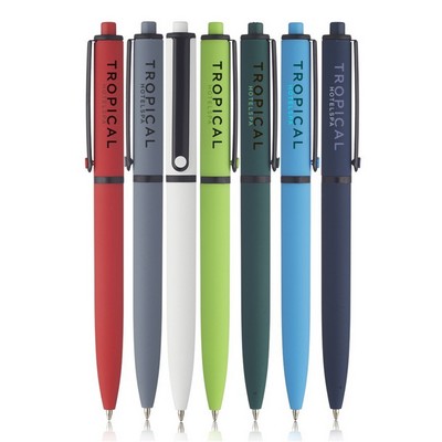 Solid Rubberized Plastic Ballpoint Pen