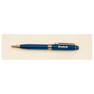 5.25" Blue Brass Pen