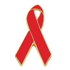 Stock Aids/HIV Awareness Ribbon Pride Pins