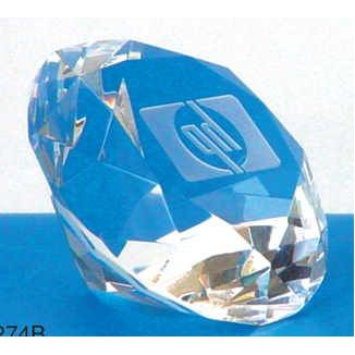 3 1/8" Crystal Diamond Shaped Paperweight