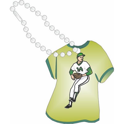 Baseball Player Promotional T-Shirt Key Chain w/ Black Back (4 Square Inch)