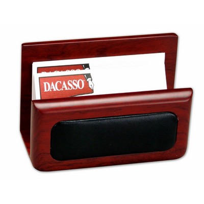 Rosewood Wood & Leather Business Card Holder