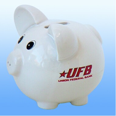 Jumbo White Ceramic Piggy Bank