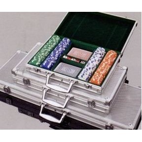 Aluminum Poker Chip Case w/ 200 Custom Imprinted Chips