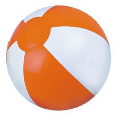 20" Inflatable Beach Ball (Orange/White)