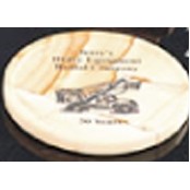 3.75" Teak Genuine Marble Round Coaster