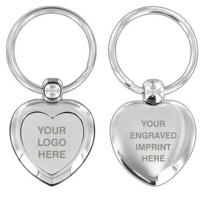 Heart Keychain Polished Metal (Overseas Production)