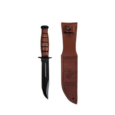 Shorty Ka-Bar® U.S.M.C. Military Fighting Knife w/Leather Sheath