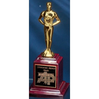 Classic Achiever Metal Figurine Trophy on Piano Finish Base (9")