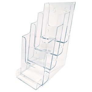 4 Tier Brochure Holder w/Business Card Pocket (4 1/8"x9 3/4"x6 1/4")