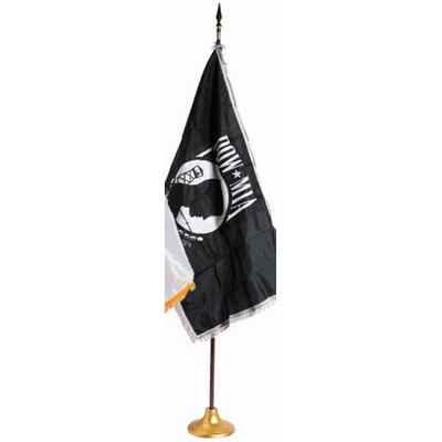 POW/MIA Indoor Military Flag Display Set (3'x5' Flag & 8' Pole)