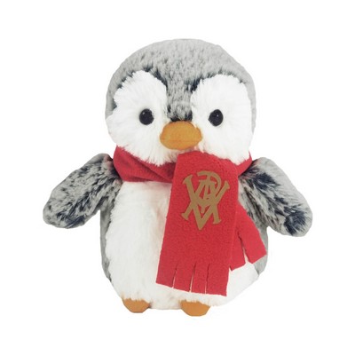 6" Mini Pom Pom Penguin Stuffed Animal w/Scarf & One Color Imprint