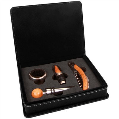 Four Piece Wine Tool Gift Set - Black