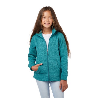 Girls' Ashton Sweater Knit Fleece Jacket