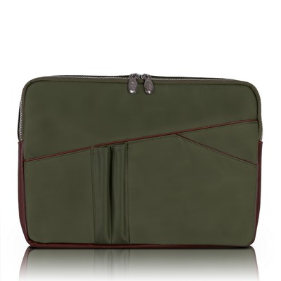 CRESCENT | 14" Green Nylon Laptop Sleeve | McKleinUSA