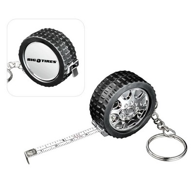 Tire Shape Measuring Tape Key Chain