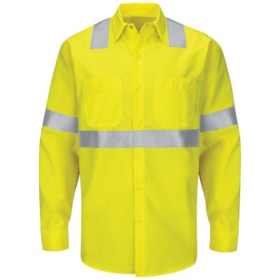 Red Kap Long Sleeve Hi-Visibility Ripstop Work Shirt