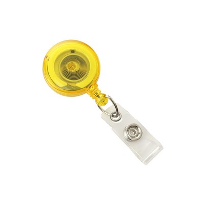 Custom Round Translucent Plastic Badge Reel (Yellow)