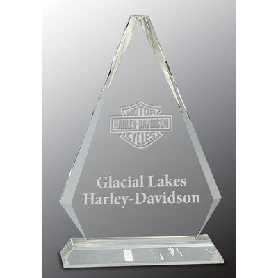 Beveled Flat Triangle Crystal Award, 10 3/4"H