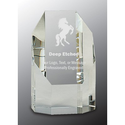 5" Clear Crystal Octagon Tower Award