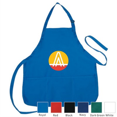 Poly-Cotton Apron w/ 3 Pockets