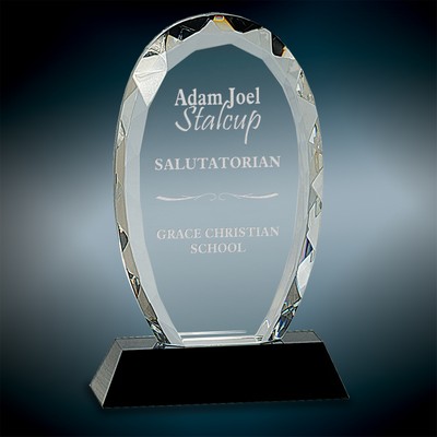 Small Oval Facet Crystal Award